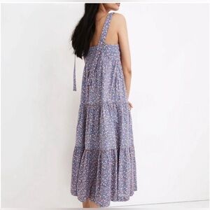 blue floral tie strap midi dress from Madewell size medium